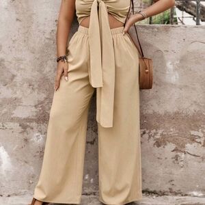 Elegant Tan Women's Jumpsuit